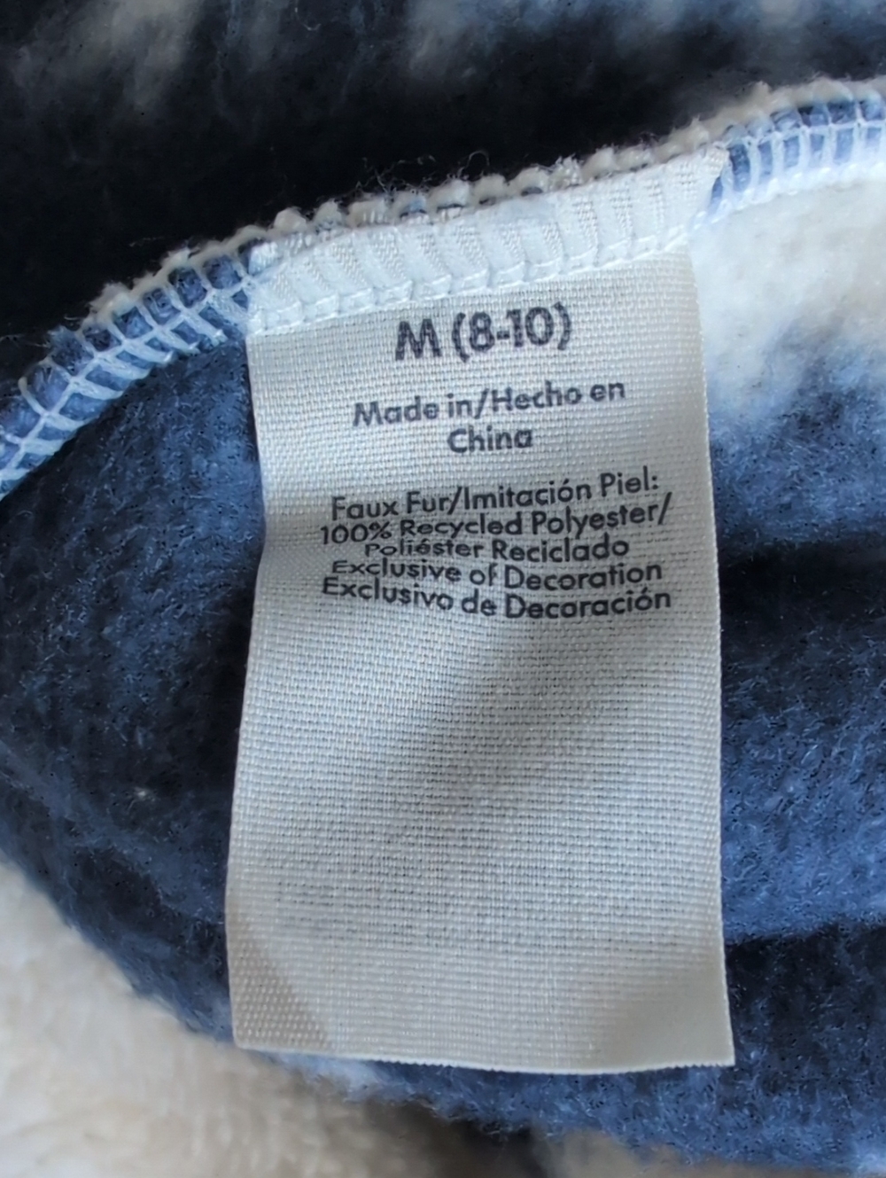 Nwt Cozy No Boundaries Light Blue & Navy Mountain Sherpa Pullover Medium - Picture 8 of 8